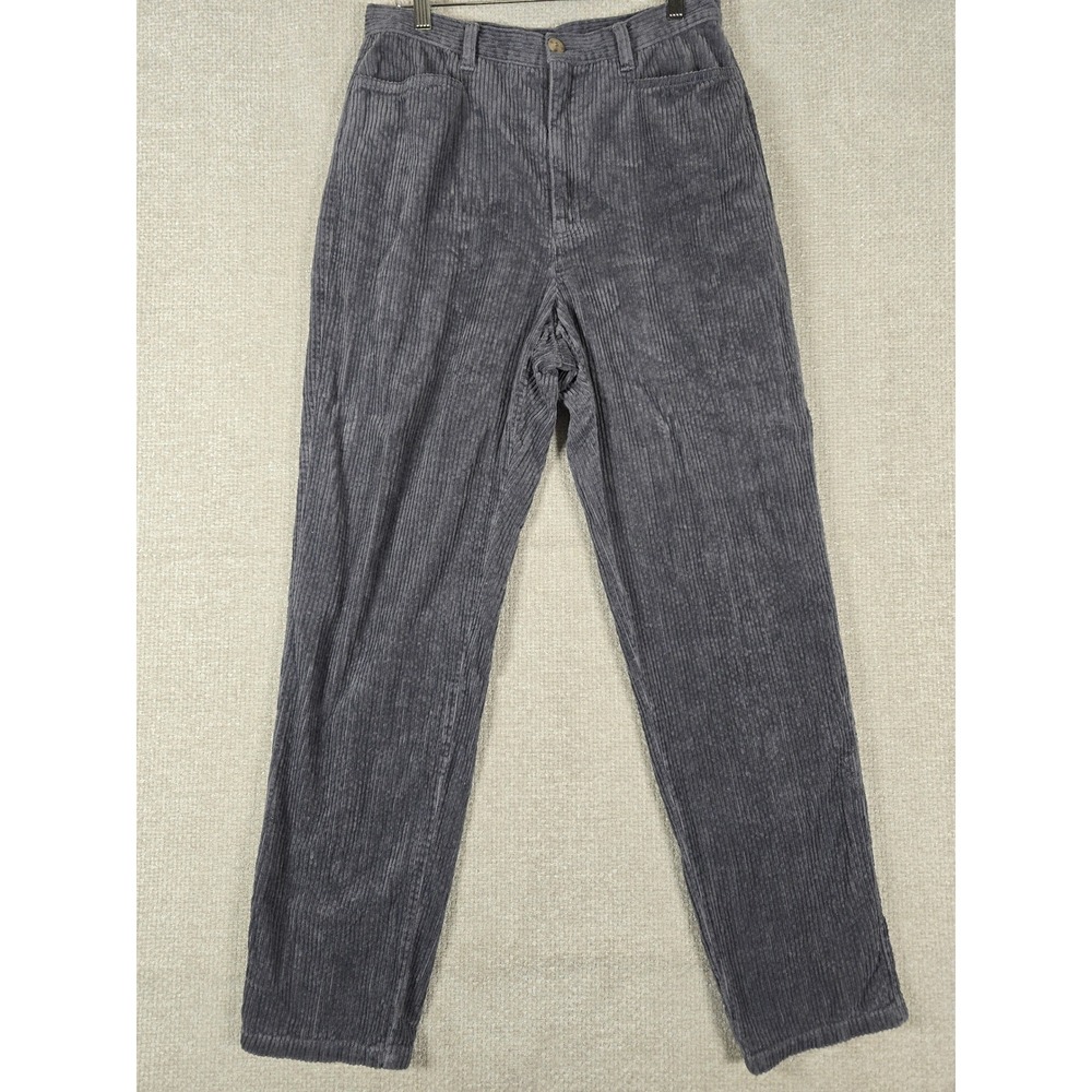 VTG Liz Claiborne Lizwear Gray Corduroy Pants Womens 12 High Rise Straight Leg